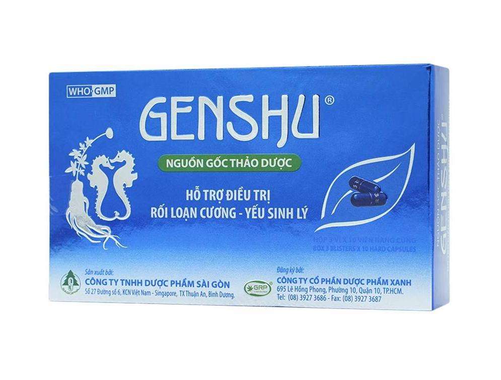 Genshu có tác dụng trong việc hỗ trợ: Gia tăng số lượng và chất lượng tinh trùng. Tăng cường khả năng miễn dịch cho cơ thể. Thuốc Genshu Bồi bổ nguyên khí, nâng cao sức khỏe toàn diện, bổ thận tráng dương
