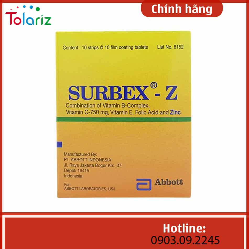 Surbex Z – Thuốc Bổ Sung Vitamin Và Kẽm
