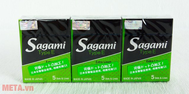 Bao cao su Sagami Type E làm bằng cao su tự nhiên