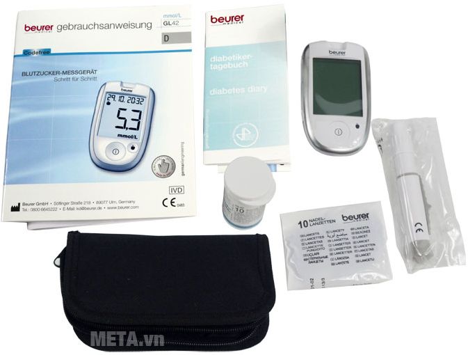 Bộ sản phẩm máy đo đường huyết Beurer GL42 