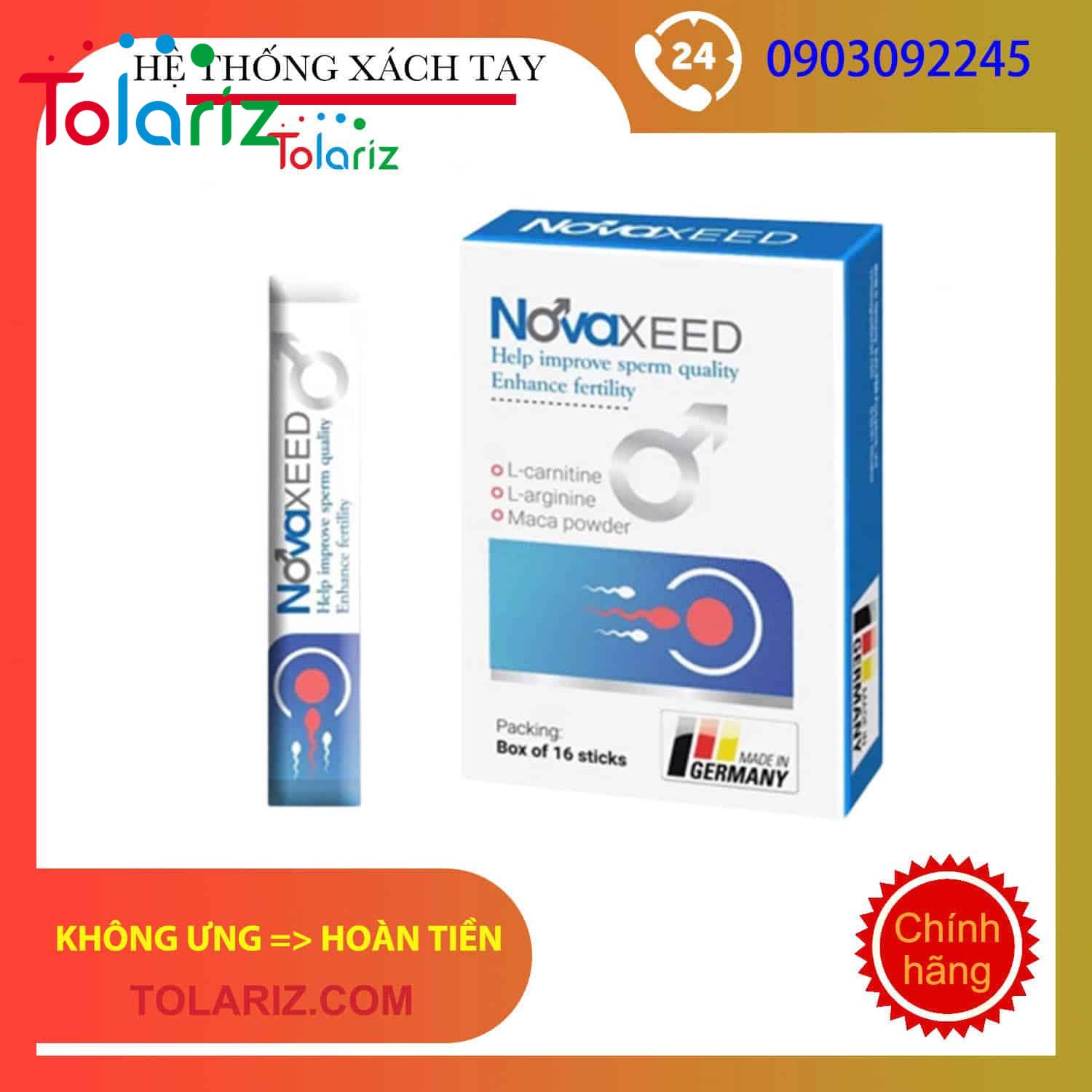 Novaxeed - Tăng Cường Tinh Trùng | Nhập Khẩu Đức Novaxeed - Tăng Cường Tinh Trùng | Nhập Khẩu Đức