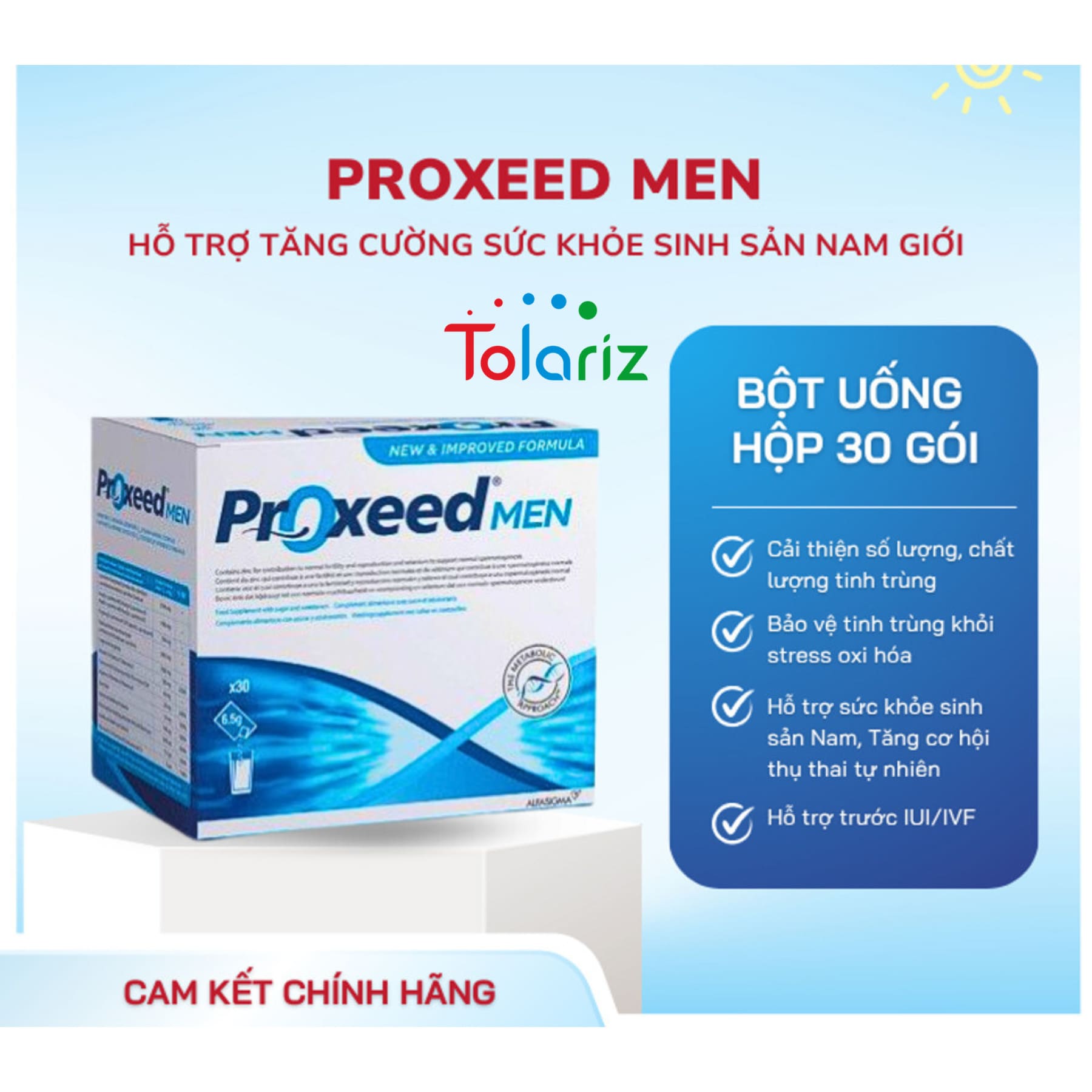 Proxeed Men – Bổ Sung L-Carnitine Cao Cấp Từ Ý, Cải Thiện Tinh Trùng Yếu Hiệu Quả Sau 3 Tháng